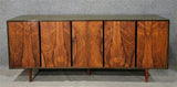 FIVE-DOOR ROSEWOOD VENEER CREDENZA/STORAGE CABINET (1960s)