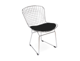 CHROME BERTOIA SIDE CHAIRS WITH FABRIC SEAT PADS FOR KNOLL
