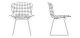 CHROME BERTOIA SIDE CHAIRS WITH FABRIC SEAT PADS FOR KNOLL