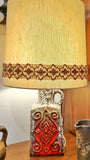 Ü-KERAMIK FAT-LAVA TABLE LAMP WITH PERIOD SHADE