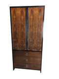 TALL MODERNIST EBONIZED KAS WITH ROSEWOOD DOOR AND DRAWER FRONTS