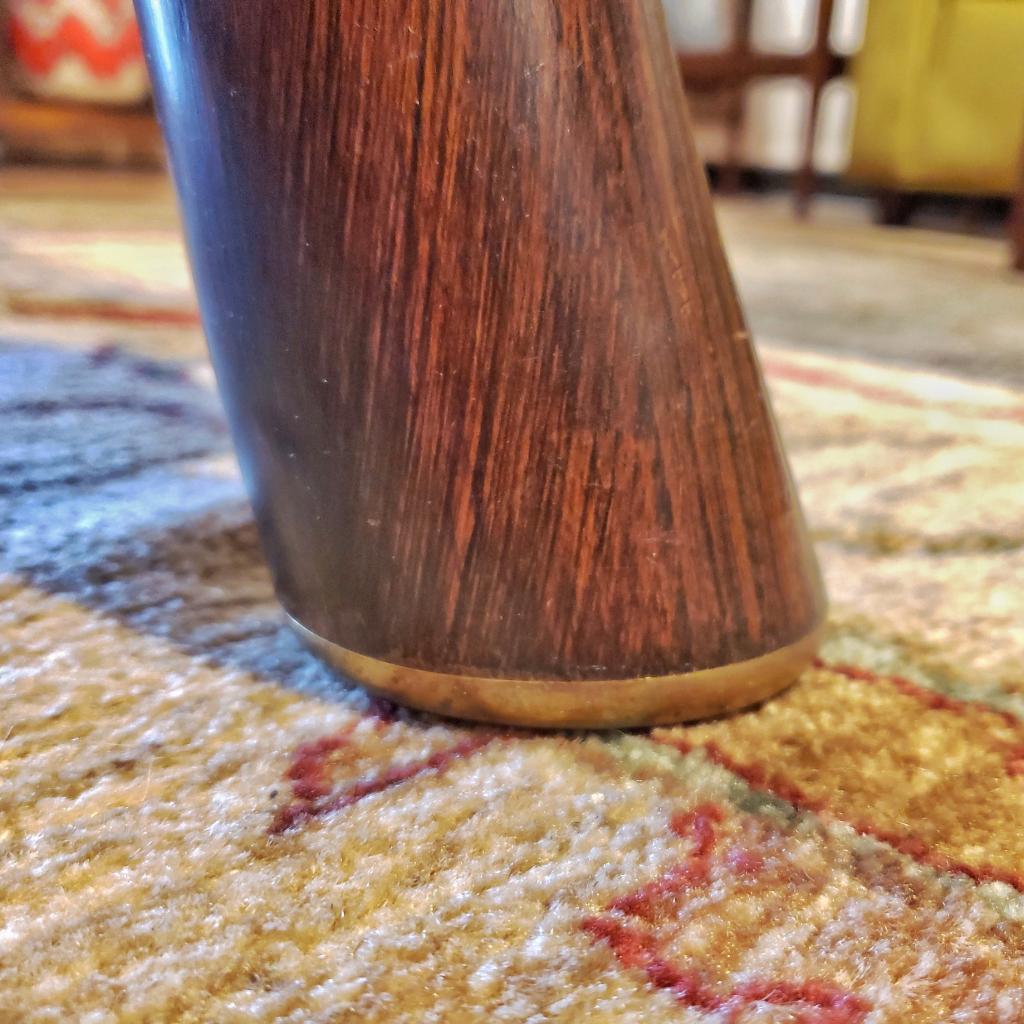 EDWARD WORMLEY LEATHER & ROSEWOOD OTTOMAN FOR DUNBAR