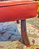 EDWARD WORMLEY LEATHER & ROSEWOOD OTTOMAN FOR DUNBAR