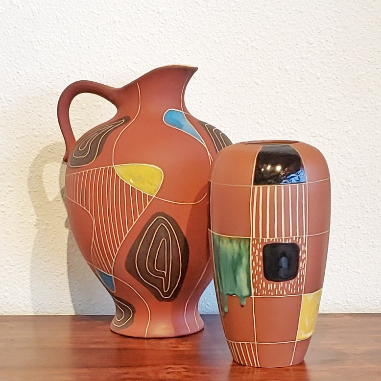 BODO MANS ‘KUBA’ VASE 2001/30 FOR MAREI KERAMIK (RARE)