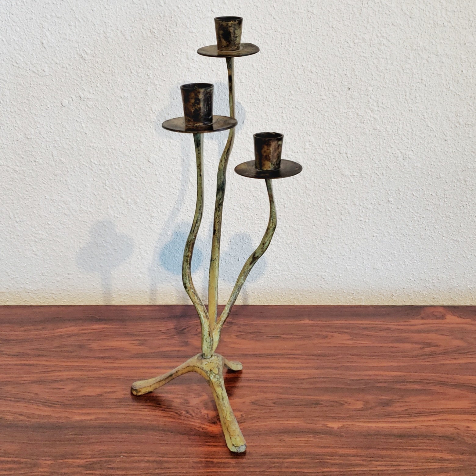 1950s BIOMORPHIC METAL CANDELABRA