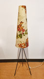 TRIPOD FLOOR LAMP WITH CONICAL FLORAL SHADE BY ARO-LEUCHTEN (GERMANY)