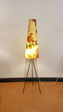 TRIPOD FLOOR LAMP WITH CONICAL FLORAL SHADE BY ARO-LEUCHTEN (GERMANY)