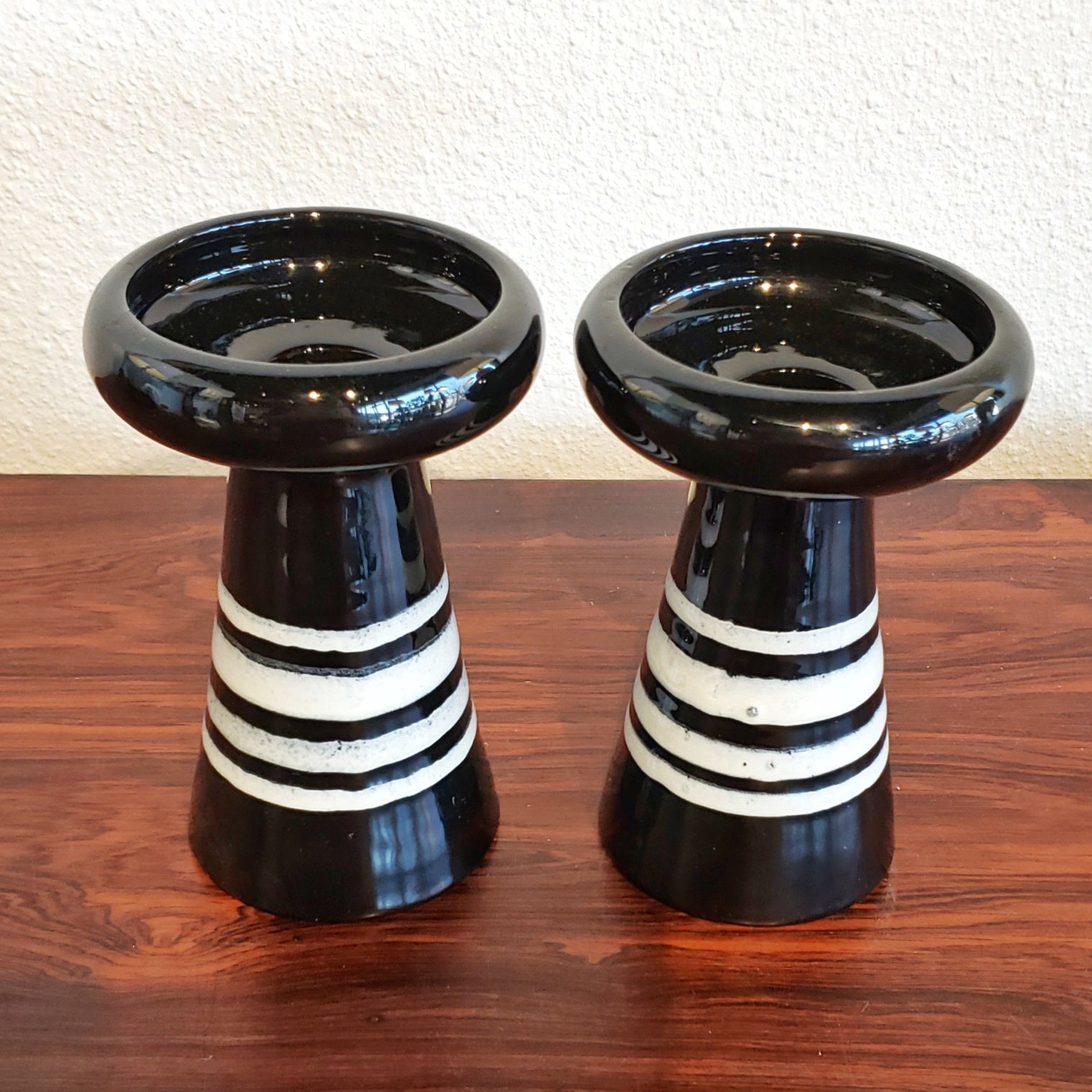 ALDO LONDI CANDLESTICKS AND ASHTRAY FOR BITOSSI CERAMICHE