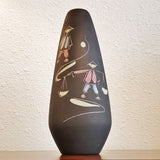 STÜTZEL SACHS ENGOBE VASE Nr. W 25 WITH ASIAN FIGURES