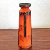 RUSCHA KERAMIK ORANGE AND BLACK ‘COSTA’ DÉCOR VASE Nr. 848/1