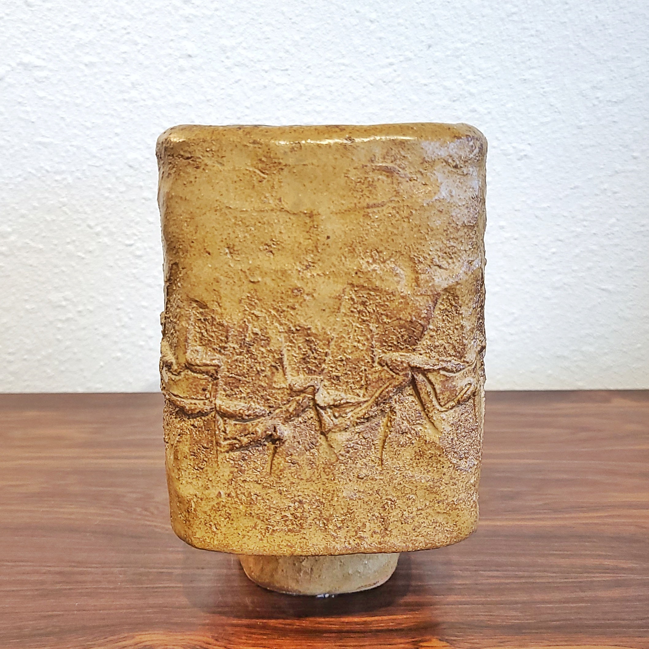 HANDMADE RECTANGULAR WABI-SABI STYLE IKEBANA VASE