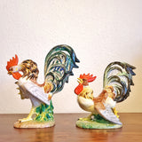 ‘FIGHTING COCKS’ FIGURINES BY URBANO ZACCAGNINI (PAIR)