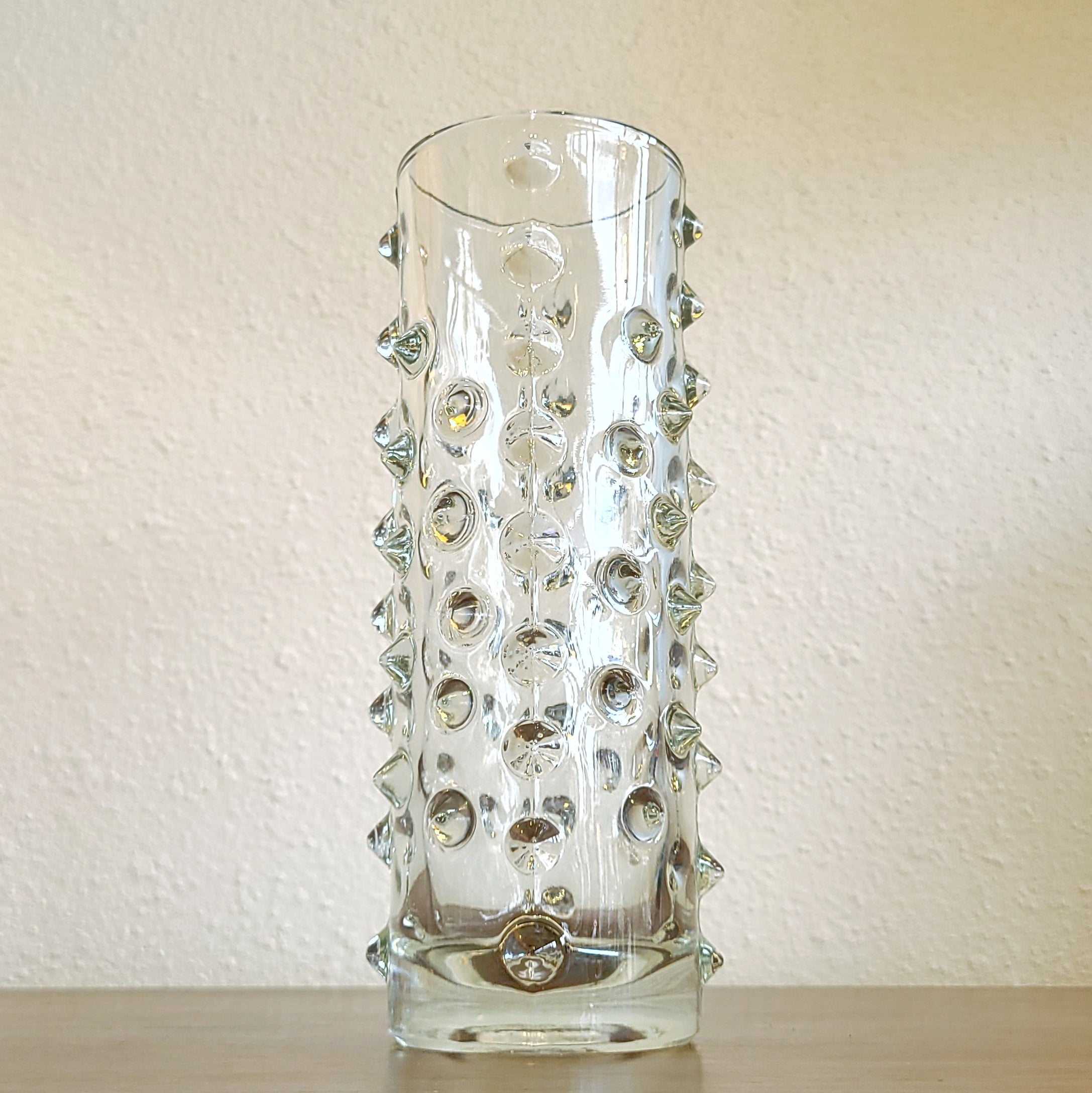 HOBNAIL CYLINDER VASE Nr. 20218 BY PAVEL PANEK FOR HERMANOVA HUT 1971