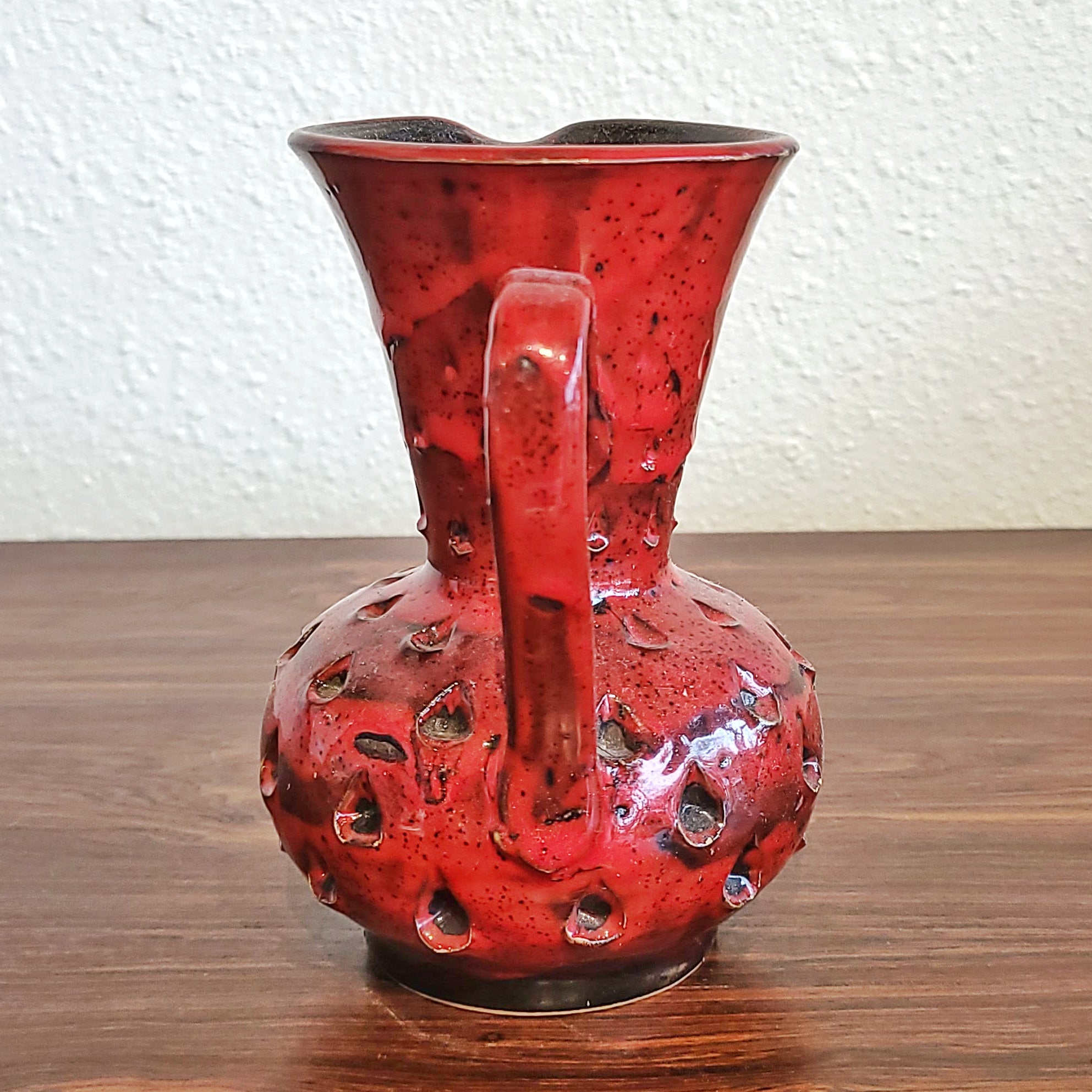 RED ITALIAN ‘COMO’ DÉCOR PITCHER VASE (HANDMADE)