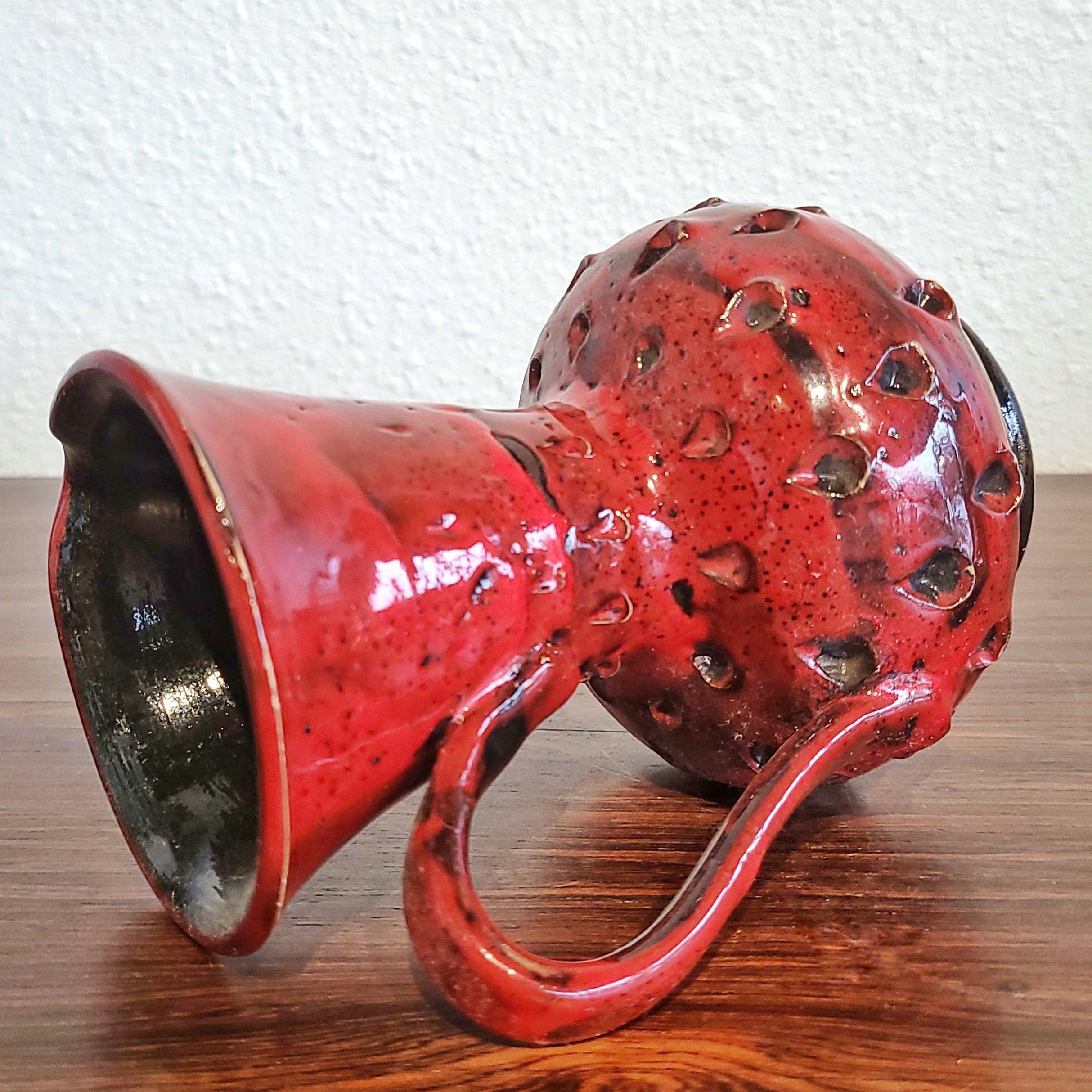 RED ITALIAN ‘COMO’ DÉCOR PITCHER VASE (HANDMADE)