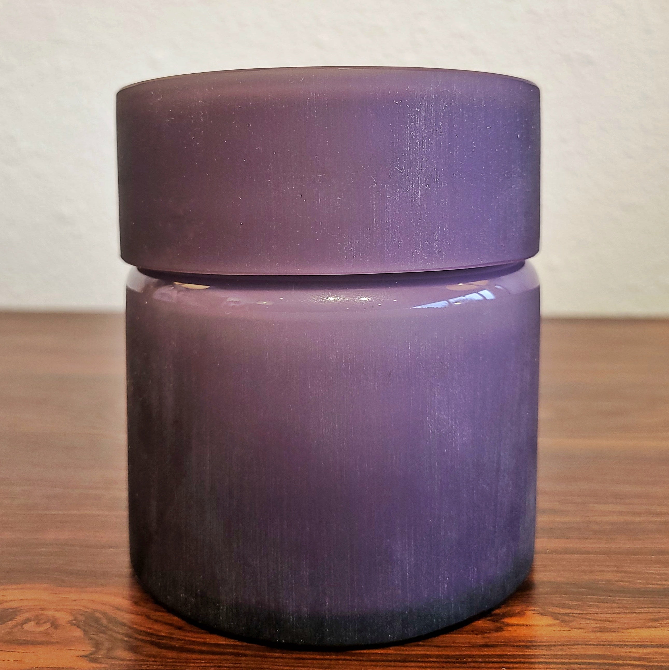 1960s VISTOSI FROSTED AMETHYST AND WHITE CASED-GLASS BOX (MURANO)