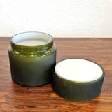 1960s VISTOSI FROSTED OLIVE GREEN AND WHITE CASED-GLASS BOX (MURANO)