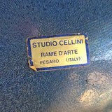 ENAMEL ON COPPER WALL PLATE BY UBALDO CINCIARINI FOR STUDIO CELLINI RAME d'ARTE PESARO