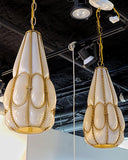 ARCHIMEDE SEGUSO (ATTRIB.) CAGED MURANO GLASS LIGHT FIXTURES (PAIR)
