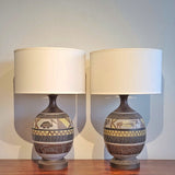 PAIR OF TABLE LAMPS WITH AFRICAN ANIMAL MOTIF