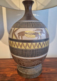 PAIR OF TABLE LAMPS WITH AFRICAN ANIMAL MOTIF