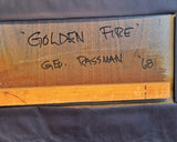‘GOLDEN FIRE’ POLYMER ON PANEL BY GEORGE RASSMAN (1968)