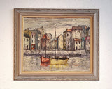VILLAGE HARBORSCAPE BY JULES DUFFART (1960s)