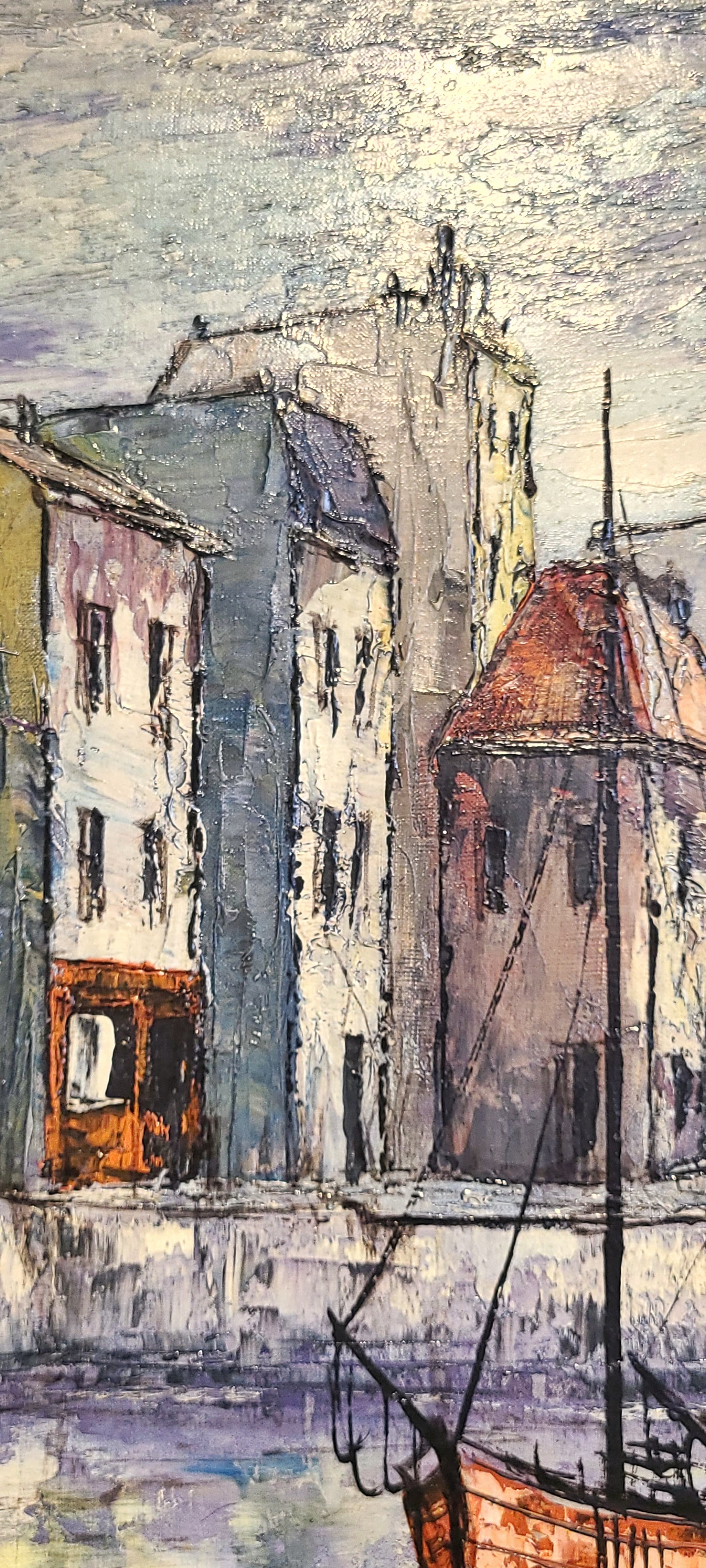 VILLAGE HARBORSCAPE BY JULES DUFFART (1960s)