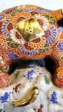 JAPANESE KUTANI SATSUMA MORIAGE ELEPHANT BOOKENDS