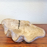 LARGE VINTAGE McCARTY POTTERY NUTMEG CLAMSHELL
