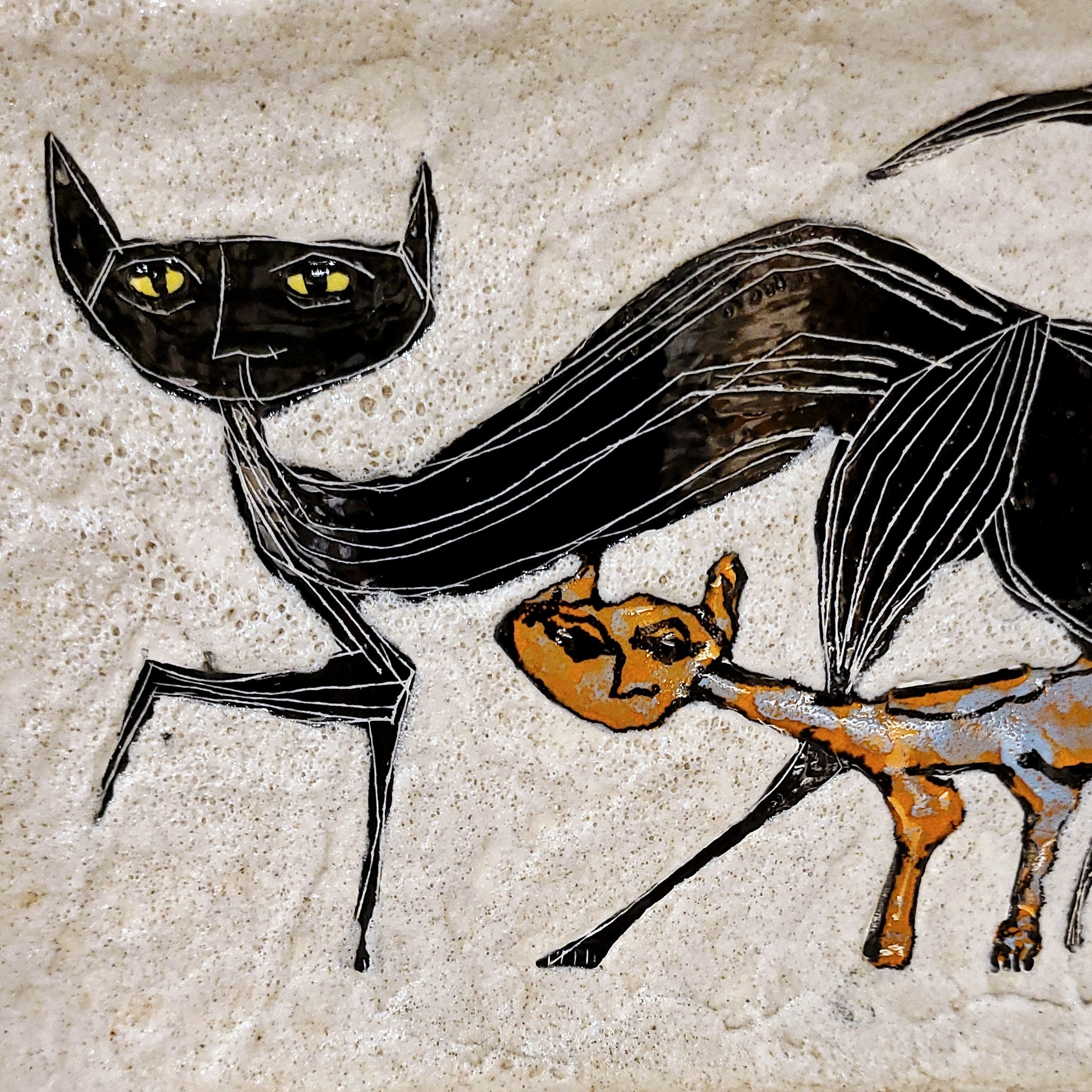 'ALLEY CATS' WALL PLATE BY LA CERAMICA DI MEGLIO (ITALY)
