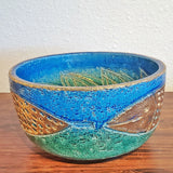 LARGE BITOSSI CENTERPIECE BOWL WITH GOLDEN FISH MOTIF