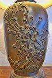 MEIJI PERIOD BRONZE BAS-RELIEF VASE TURNED LAMP