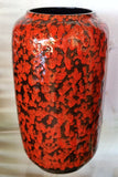 SCHEURICH RED AND BLACK ‘KASKADE’ FAT-LAVA FLOOR VASE Nr. 546/40
