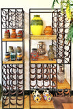 LARGE ARTHUR UMANOFF IRON AND LEATHER WINE RACK FOR SHAVER HOWARD