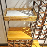 LARGE ARTHUR UMANOFF IRON AND LEATHER WINE RACK FOR SHAVER HOWARD