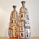FRATELLI FANCIULLACCI ‘ROOF TOPS’ DÉCOR BOTTLE VASE (ITALY) (A)