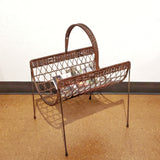 1950s WICKER MAGAZINE CADDY (ITALIAN)