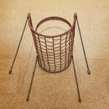 1950s WICKER MAGAZINE CADDY (ITALIAN)