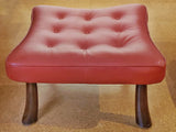 EDWARD WORMLEY LEATHER & ROSEWOOD OTTOMAN FOR DUNBAR