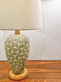 1960s SCULPTED GEOMETRIC RELIEF TABLE LAMPS