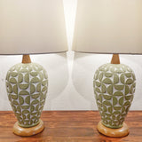 1960s SCULPTED GEOMETRIC RELIEF TABLE LAMPS