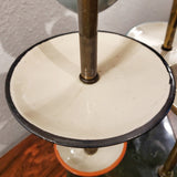 MODERN CERAMIC AND BRASS TABLE LAMP IN THE STYLE OF JOUVE