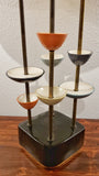 MODERN CERAMIC AND BRASS TABLE LAMP IN THE STYLE OF JOUVE
