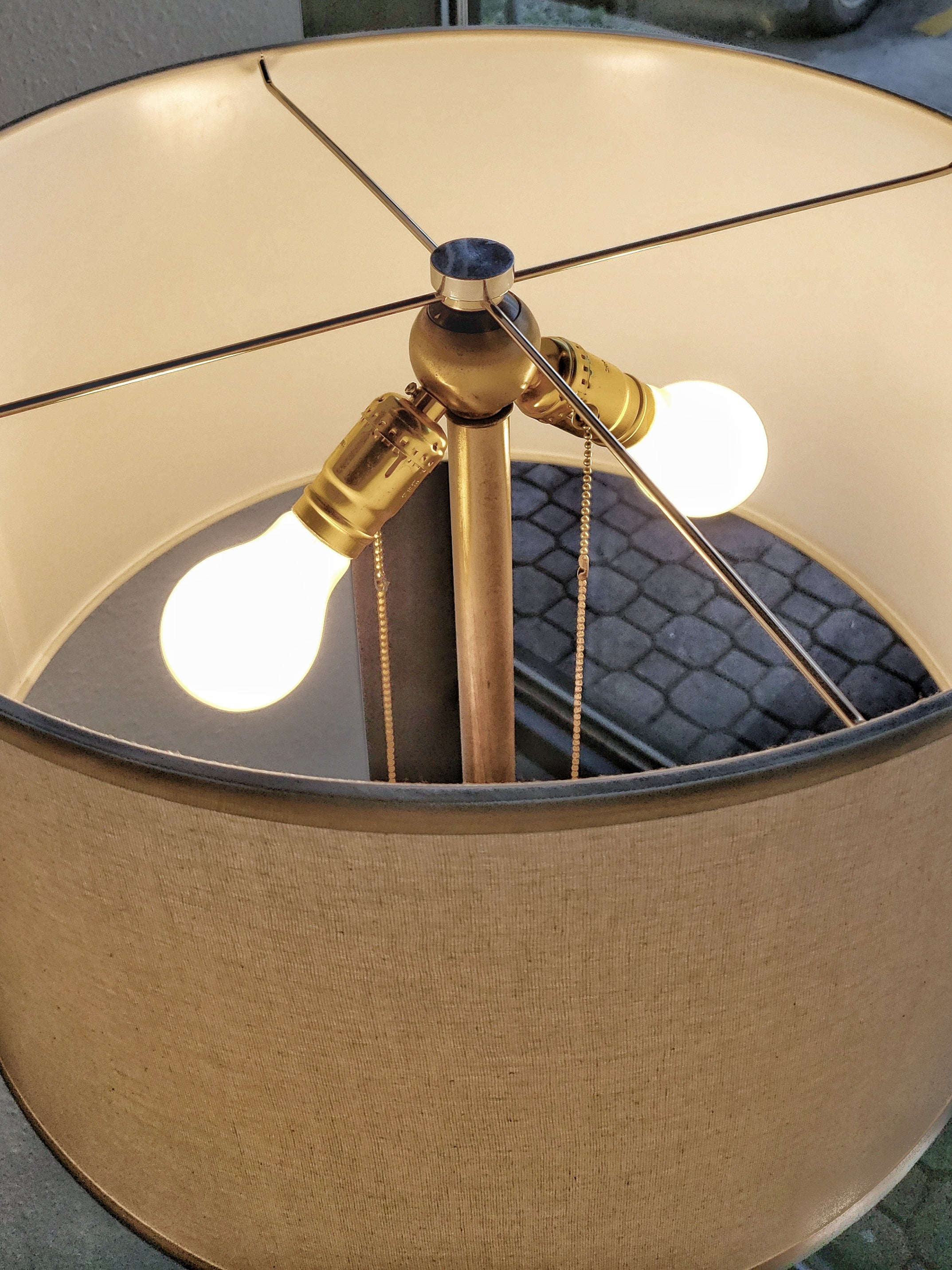 CORK AND WALNUT FLOOR LAMP
