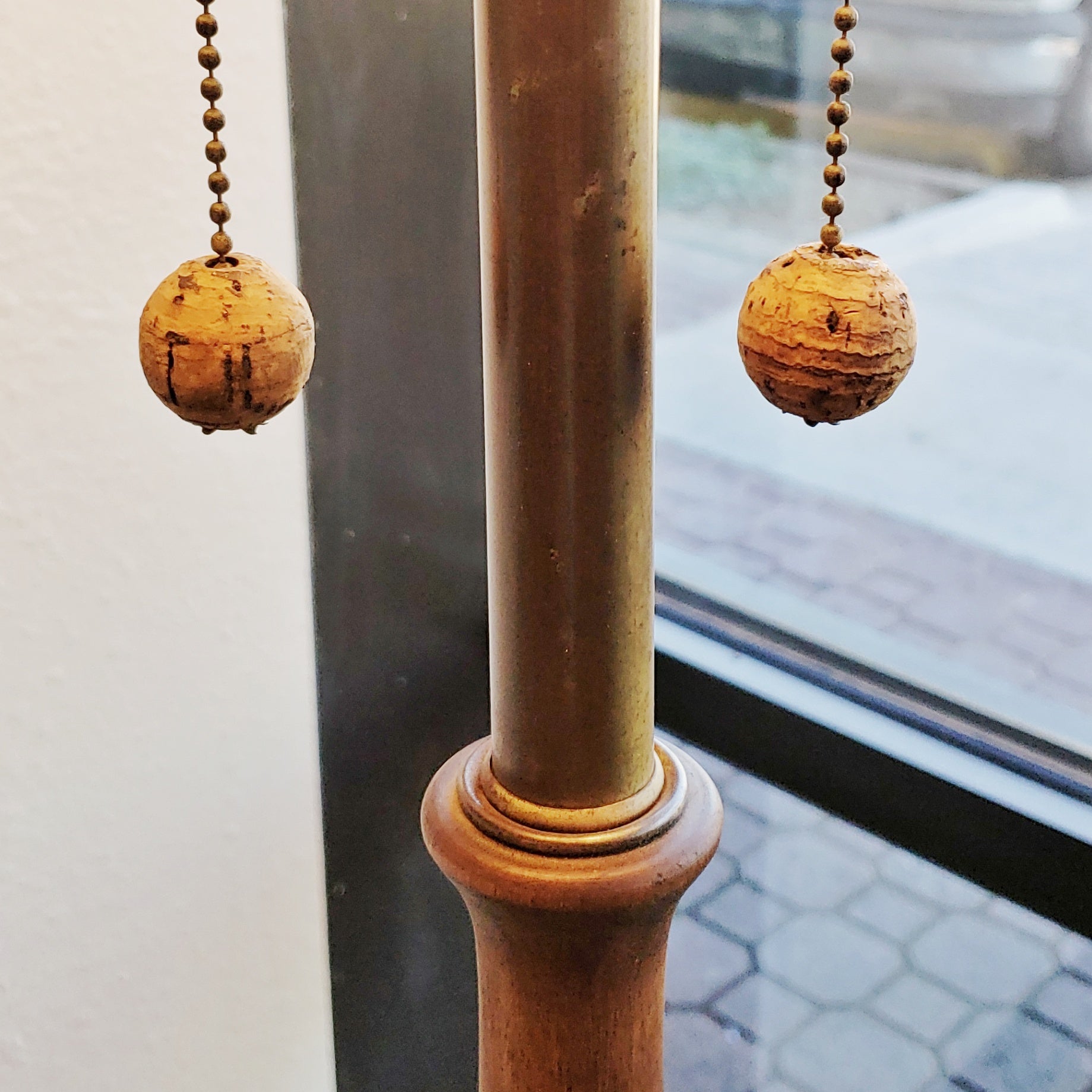CORK AND WALNUT FLOOR LAMP