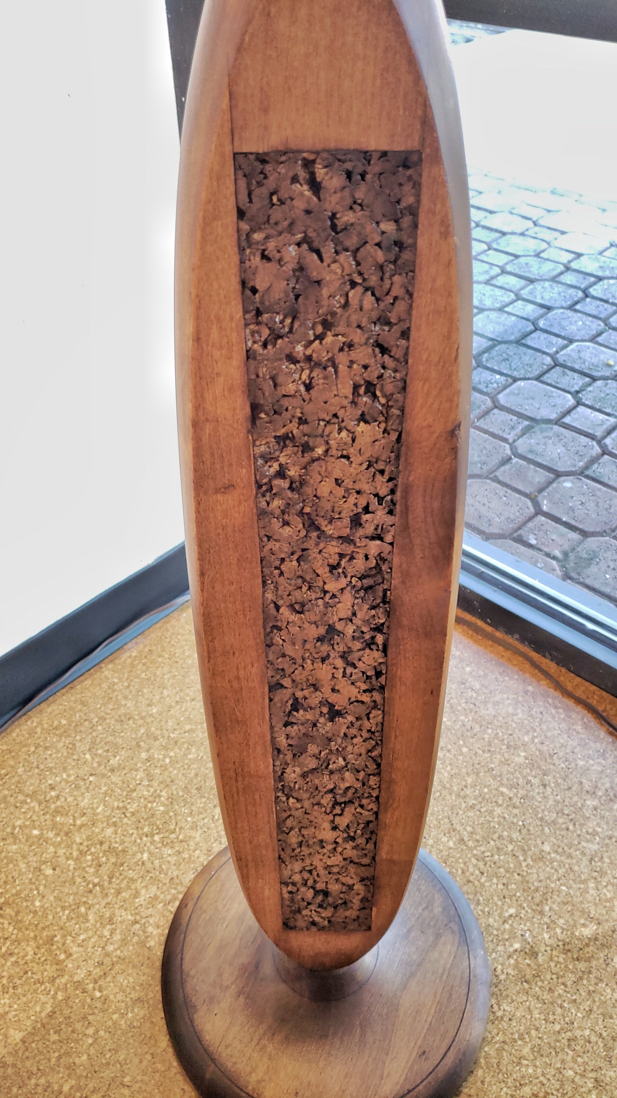 CORK AND WALNUT FLOOR LAMP