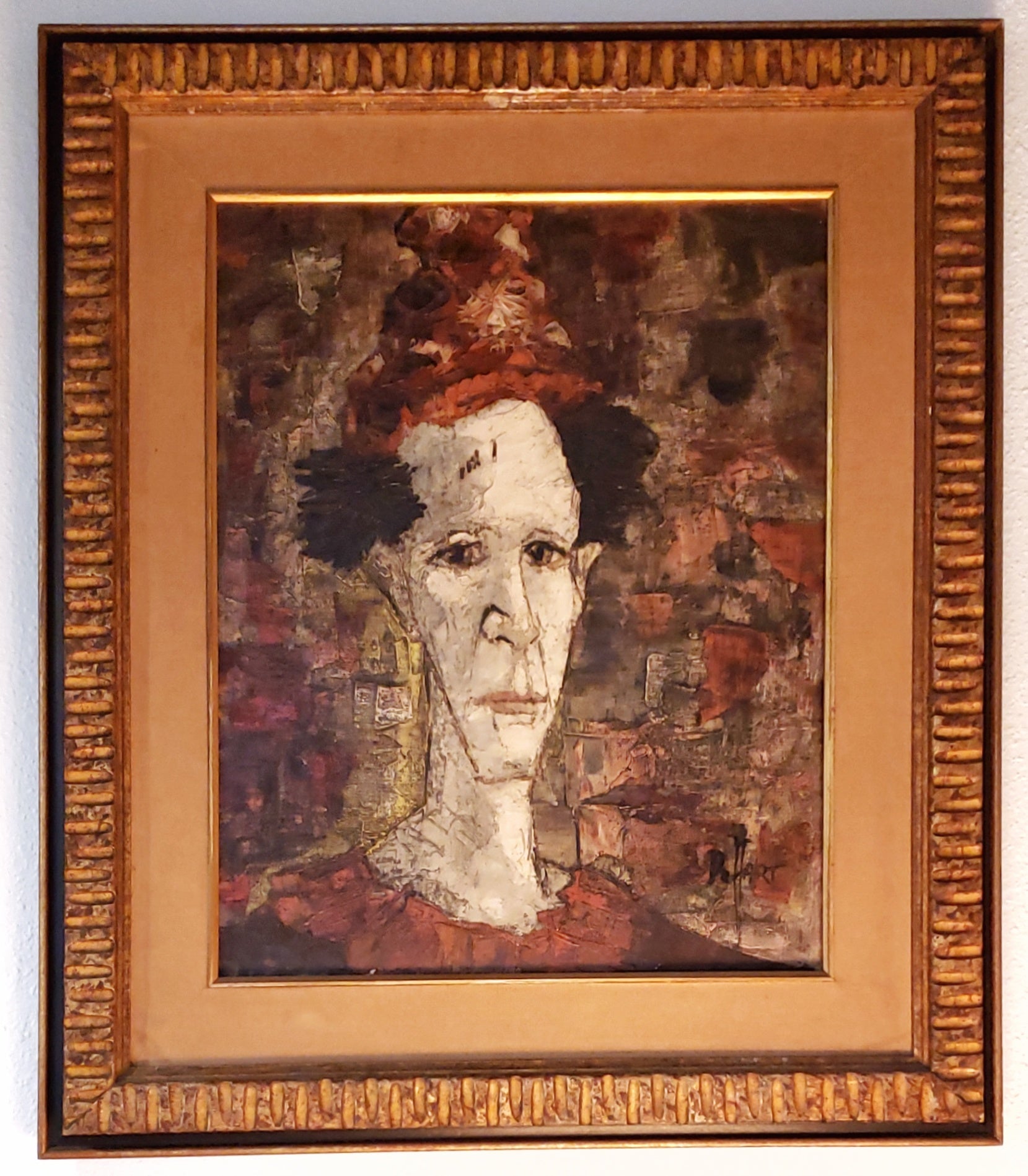 ‘PIERROT’ BY JULES DUFFART IN THE STYLE OF BUFFET (1950s)
