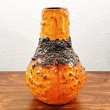KREUTZ KERAMIK ORANGE/BLACK FAT-LAVA JUG VASE 201 (23.5 cm)