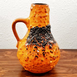 KREUTZ KERAMIK ORANGE/BLACK FAT-LAVA JUG VASE 201 (23.5 cm)
